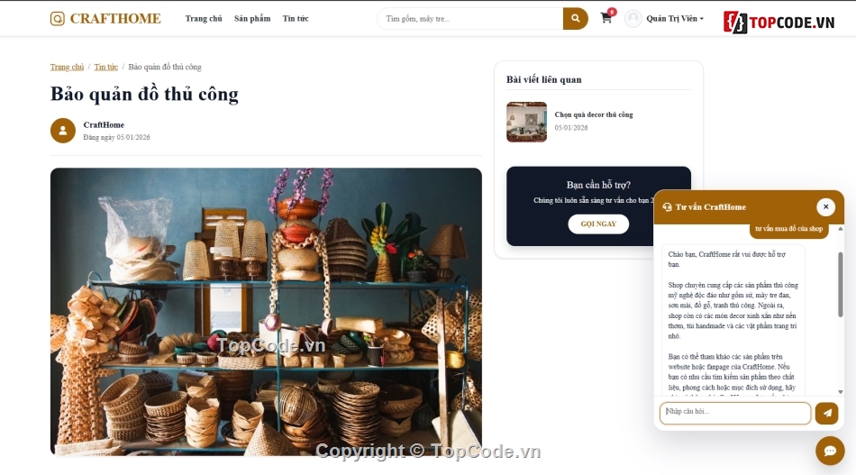 công nghệ web,web công nghệ,web bán đồ thủ công mỹ nghệ